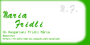 maria fridli business card
